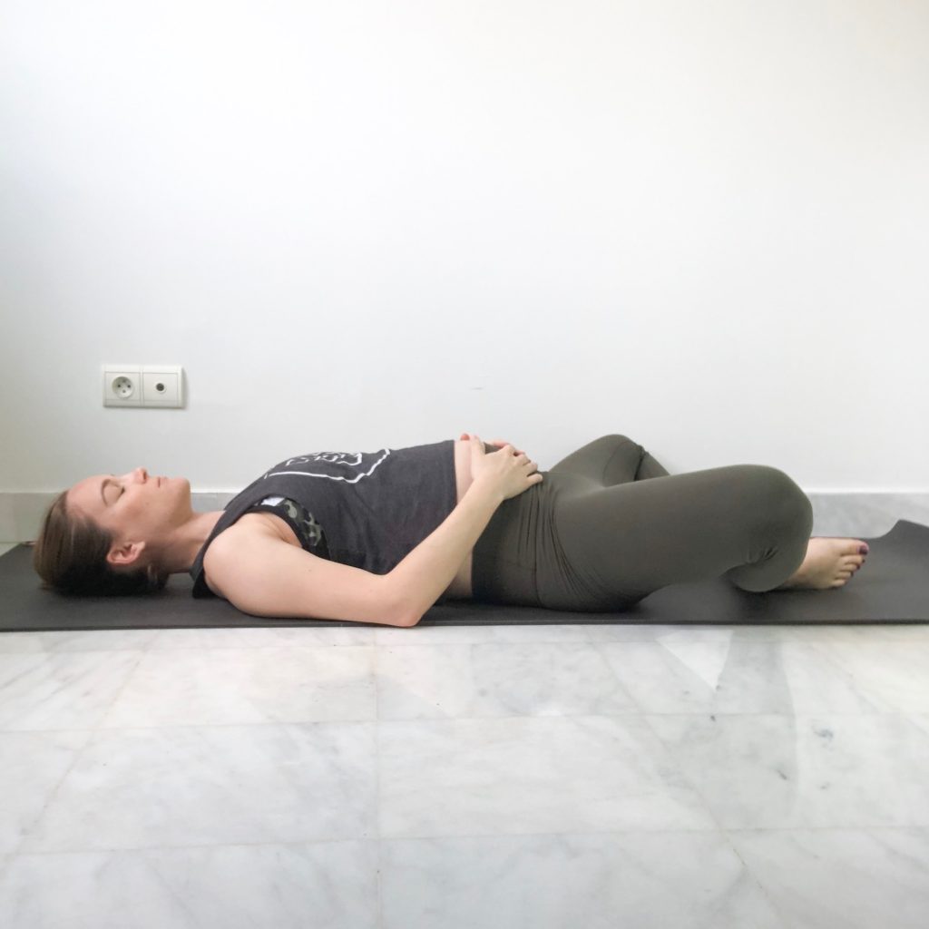 reclined bound angle bad yogi